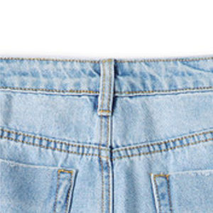 กางเกงขาสั้นผ้ายีนส์ขาสั้นของผู้หญิง100% ขาสั้นผ้าคอตตอนสีฟ้า - Product Image 6