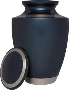 สำหรับผู้ใหญ่สุสานฝังศพโกศสำหรับเถ้ากระดูกมนุษย์ทำจากอะลูมิเนียมงานแฮนด์เมดขนาดใหญ่สีฟ้าน้ำทะเล - Product Image 1