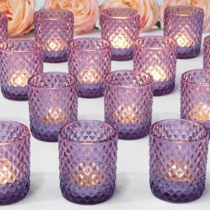 Pozo de cristal de color púrpura de diseño de lujo 20 piezas hechas de material de alta calidad para decoración de bodas con tamaños de 2,5x1,5x1,5 pulgadas - Product Image 1