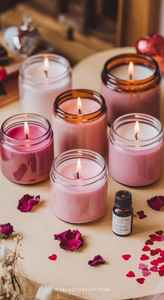 Bougie en cire de soja parfumée dans un bocal en verre rouge, décoration de la maison pour le Ramadan et l'Aïd, cadeau d'aromathérapie, soulagement du stress, fournitures de mariage de luxe, usine - Product Image 2