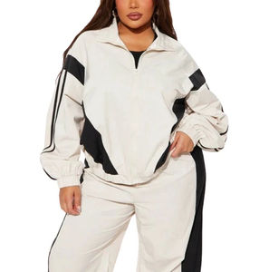 Ensemble de survêtement pour femmes élégant en gros, meilleur fabricant, jogging personnalisé, ensemble 2 pièces, survêtement contrasté pour femmes - Product Image 1