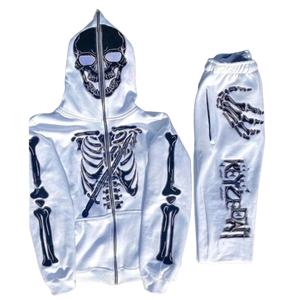 ชุดวอร์มผ้าฝ้าย 100% เสื้อฮู้ดมีซิปเต็มตัวและกางเกงขายาว ชุดวอร์มแฟชั่นผู้ชาย ชุดวอร์มสั่งทำพิเศษ พิมพ์ลายพัฟ ชุดวอร์มฤดูหนาว - Product Image 1