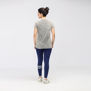 Camiseta para Mujer con Lavado Ácido, Teñida con Tinte, de Algodón, Estilo Vintage Desgastado, Manga Corta, Corte Holgado, Ropa de Verano para Exportación - Product Image 3