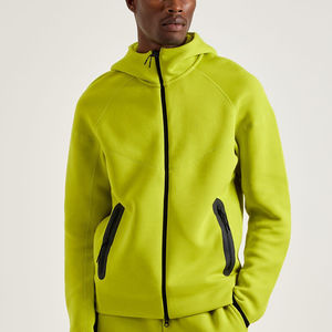 Sweat à capuche pour homme de qualité supérieure, 100% coton, doublé pour l'hiver, anti-froissement, respirant, fermeture éclair, séchage rapide, manches longues, tendance - Product Image 1