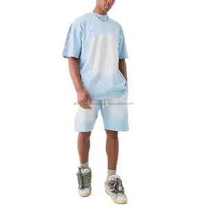 ALIROZ INDUSTRY Oversize Casual Solid Summer Men's Shorts <b>Set</b> Acid Wash Streetwear Quick Dry <b>Knitted</b> 100% Cotton Breathable - Product Image 1