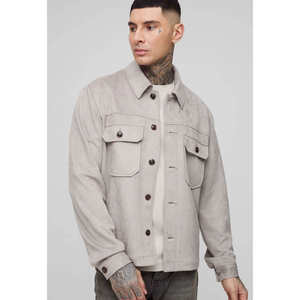 Camisas Básicas de Manga Larga con Cuello y Botones, Estilo Vintage Casual, Venta al Por Mayor con Logotipo Personalizado para Hombre - Product Image 4