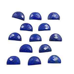 Natural Lapis Lazuli D Shape Half <b>Moon</b> Semi Circle Gemstone Loose Faceted Beads for Jewelry Necklace <b>Bracelet</b> Earrings DIY - Product Image 3