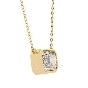 0.75 Ct <b>Emerald</b> Cut Lab Diamond <b>Pendant</b> Necklace VVS-EF IGI Certified 18K & 14K Gold - Product Image 4