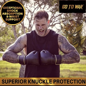 Haga su propia marca con la fabricación profesional de Rukhmal Sports Guantes de boxeo negros de cuero de vaca personalizados para hombres - Product Image 6