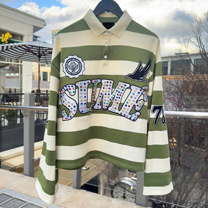 Chemise en tricot surdimensionnée pour homme, style streetwear, respirante, écologique, à séchage rapide, avec rivets et strass brodés, taille plus - Product Image 3