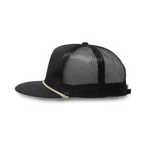 หมวกกีฬา5แผงหมวกทรักเกอร์ตาข่ายแบบปักโลโก้แบบออกแบบได้ตามต้องการหมวกแนวสปอร์ตมีเชือก OEM OEM OEM สำหรับผู้ชายผู้หญิง - Product Image 2