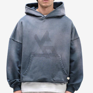 Sudadera con Capucha Unisex, Lavado Ácido, Diseño Desgastado y Decolorado por el Sol, Logotipo Personalizado Bordado, Térmica, 100% Algodón, Invierno, Alta Calidad - Product Image 2