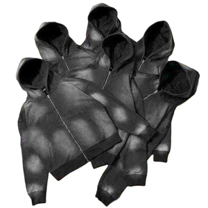 Dtg Custom Printed Casual Fleece Sweatpants Sun Fade Vintage Acid Wash <b>Hoodie</b> Set with Elastic Waist - Product Image 3