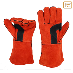 Haute qualité doré jaune XL taille vache fendu cuir gants de sécurité doublure en coton complet meilleur travail de soudage Anti-Impact réutilisable - Product Image 2