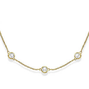 Collier en or jaune 14 carats avec diamants, longueur 36 pouces, style élégant, 2,00 carats - Product Image 2