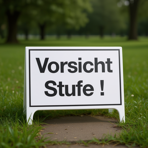 White/<b>Black</b> Plastic Advertising <b>Board</b> L250 X W150 mm Warning Sign/Caution Step - Product Image 3