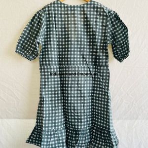 Hermoso Vestido Estampado Floral en Bloques de Algodón, Vestido para Uso Casual, Vestido Estampado a Mano - Product Image 2