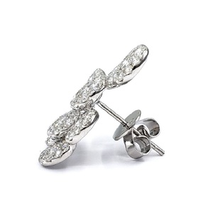 Boucles d'oreilles en or blanc massif 18 carats de haute qualité avec diamants véritables, design luxueux et élégant pour femmes, cadeaux d'anniversaire, de fête ou de mariage - Product Image 2