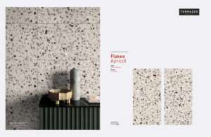 FLOCONS ABRICOT TERRAZZO LOOK SCULPTURE FINITION CARREAUX EN PORCELAINE ÉMAILLÉE - Product Image 2