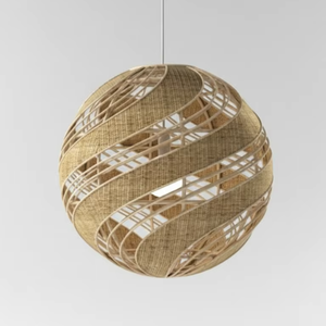 Lampe suspendue moderne en bambou pour salon, légère et durable, 100% faite à la main pour une utilisation intérieure et extérieure - Product Image 4