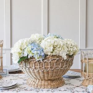 <b>Wicker</b> Rattan Whitewash Flower <b>Pots</b> and Planters, Classic Style Rattan Vase Urn Table Decor Viettimecraft - Product Image 3