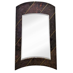 Elegante y moderno espejo de pared de cuerno teselado hecho a mano con incrustaciones de latón espejo de acento decorativo para el hogar Oficina para bodas - Product Image 1