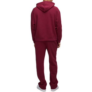 Pantalon de survêtement à capuche de couleur bordeaux, vêtements décontractés, vente en gros de survêtement en coton polaire 2 pièces coupe régulière respirant pour l'hiver - Product Image 3