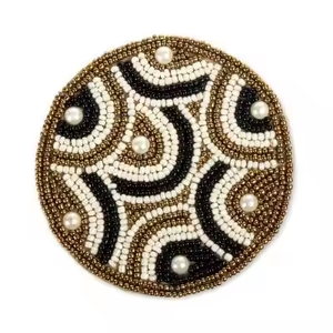 Posavasos de cuentas de semillas bordadas con cuentas, posavasos de cuentas de diseño personalizado para fiesta de inauguración de casa y posavasos de hotel únicos - Product Image 2