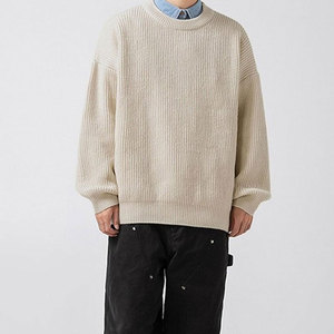 Pull en laine 100 % tricoté sur mesure pour homme, col rond, anti-plis, respirant, anti-rétrécissement, avec logo frontal – Vente en gros - Product Image 2