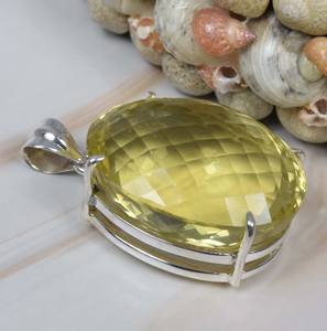 Prix de gros véritable améthyste verte ovale à facettes pierre précieuse en argent sterling 925 massif pendentifs faits à la main et breloque pour bijoux - Product Image 3