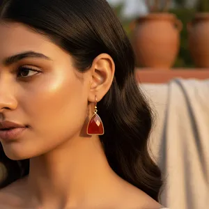 Pendientes de Oro con Carnelian, Joyería Elegante con Piedras Preciosas, Regalo para Mujer - Product Image 2
