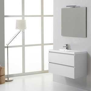 Meuble de salle de bain Miami Left White Forest 90 cm avec tiroirs et organiseurs - Product Image 1