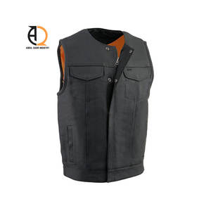 Gilet en cuir pour homme personnalisé/Gilet de motard en cuir véritable pour homme, cuir véritable - Product Image 2