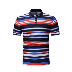 Polo d'été unisexe à manches courtes en tissu de coton imprimé Polo à manches courtes - Product Image 5