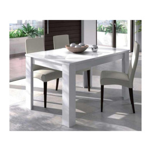 ชุดโต๊ะอาหาร Kendra 90x140/190xh78 ซม. สีขาวเงา - Product Image 1