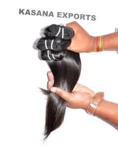 Extensiones de cabello humano de onda profunda de doble trama, máquina de templo indio 100% sin procesar recta cruda al por mayor alineada con cutícula - Product Image 5