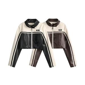 Veste en cuir coupe ajustée pour femmes avec col montant 100% veste en cuir véritable en peau de mouton veste en cuir véritable pour femmes - Product Image 1