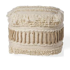 Taburete de diseño moderno hecho en macramé suave, silla decorativa para interiores y exteriores para el hogar, oficina, sala de estar, sala de juegos - Product Image 1