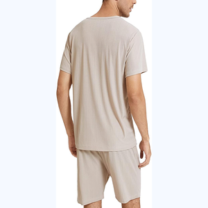 <b>Mens</b> <b>Pyjamas</b> Set Round Neck <b>Short</b> Sleeve Soft Summer T-Shirt <b>Shorts</b> with Pockets Casual Nightwear Loungewear Sleepwear - Product Image 3