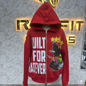 เสื้อฮู้ดสำหรับผู้ชายเสื้อฮู้ดแบบมีซิปพิมพ์ลายพัฟโลโก้ของคุณเอง - Product Image 1