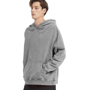 Sudadera con capucha de lavado ácido para hombre, ropa de calle vintage, sudaderas con capucha personalizadas de gran tamaño, suministro al por mayor de fábrica de ropa a granel - Product Image 3