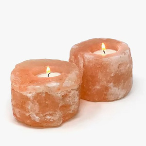 Portavelas de sal del Himalaya Portavelas de sal de roca para decoración del hogar Fabricante y precio mayorista Vela de sal rosa del Himalaya - Product Image 6
