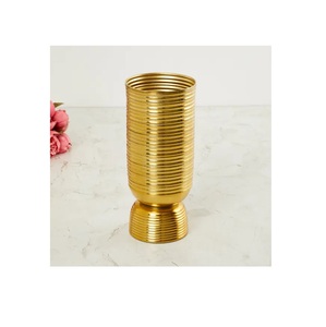top trending copper Plated Metal Flower <b>Vase</b> polished finished Center Table Decoration Room Decoration Floor <b>Vase</b> available - Product Image 6