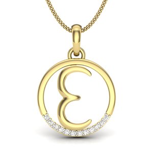 จี้เพชรเพชรหรูหรา18K ตัวอักษร E แลปปลูกเพชร - Product Image 1