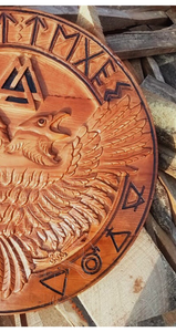 โล่ไวกิ้งโล่ทำด้วยมือทำจากไม้ยุคกลางโล่คอสเพลย์โดยหัตถกรรม Calvin - Product Image 5