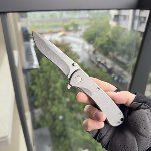 มีดแบบพับได้มีดแบบกำหนดเองทำจากไทเทเนียม MOQ ต่ำมีด EDC สำหรับล่าสัตว์ - Product Image 2