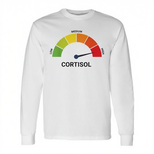 Maglietta a Maniche Lunghe che Mette in Evidenza gli Effetti Salutari degli Alti Livelli di Cortisolo per Articoli Promozionali - Product Image 2