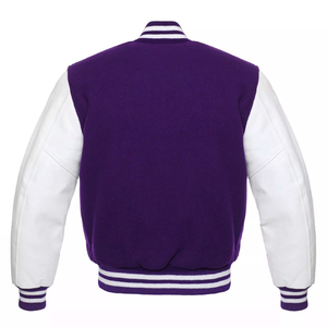 Chaqueta de lana de invierno para hombre personalizada bordada Varsity Letterman con capucha larga piel de vaca trabajo CollegeBaseballjacket para hombre - Product Image 2