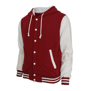 Personalizar abrigos de béisbol Proveedores al por mayor Botón Streetwear Béisbol Hombres Lettermen Chaquetas universitarias con capucha - Product Image 5
