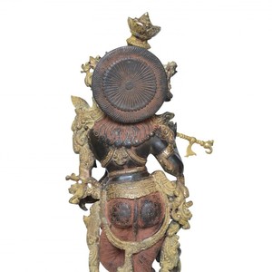 Estatuilla decorativa de Lord Krishna de latón para celebración cultural templo hindú y espacio de vida pacífico - Product Image 6